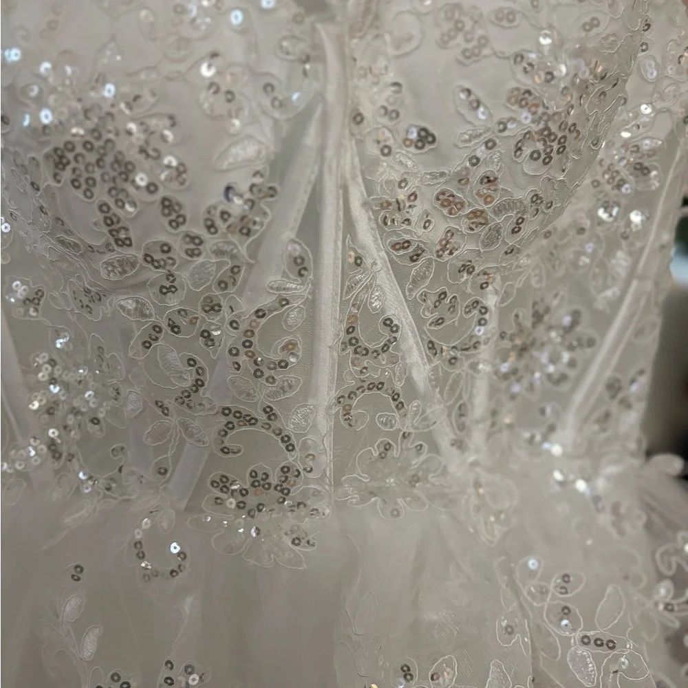 White Lace Sequin Dress - Picture 4 of 4